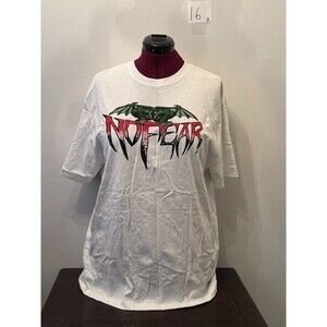 No Fear Dragon Graphic T-Shirt Mens Large White 100% Cotton Y2K